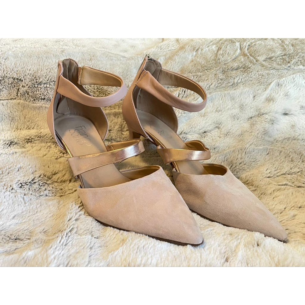 Franco Sarto - Women's Davey Pink / Rose Gold Suede Leather Pump Heels - 7M